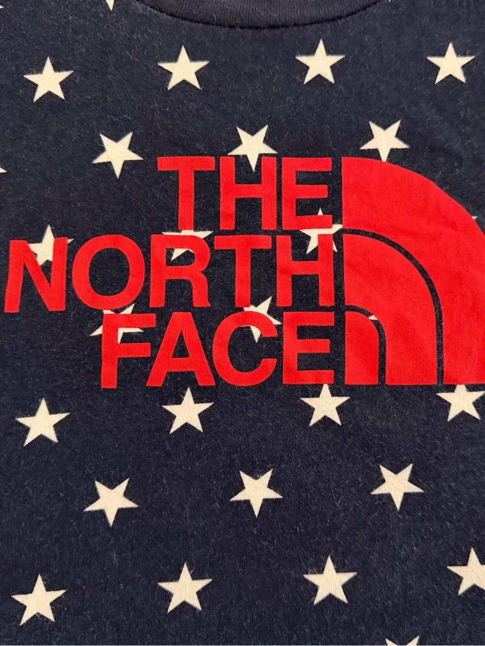 The North Face Navy Star Tee with Red Logo - Picture 2 of 6
